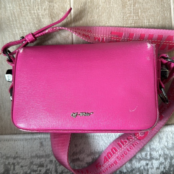 Off White Binder Clip Bag in Pink - Picture 5 of 8